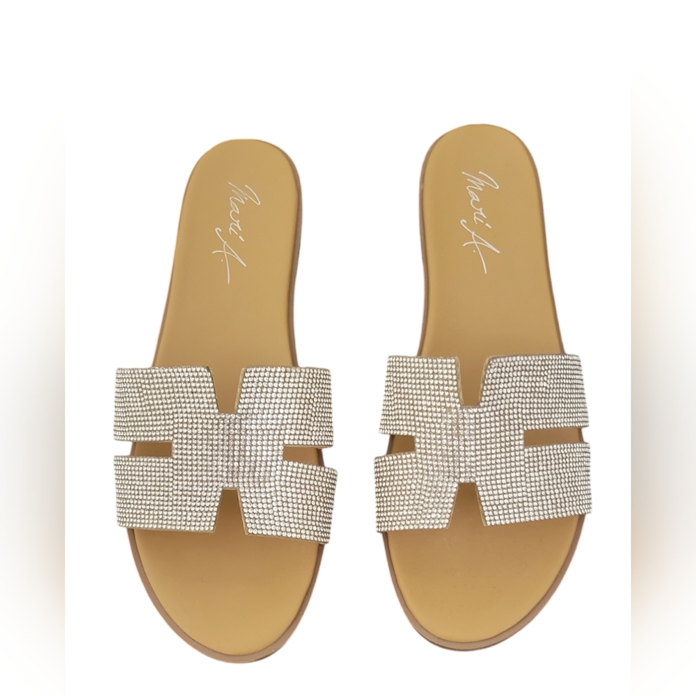Mari A. Women's H-strap Rhinestone Sandals, size 7.5 - 8
